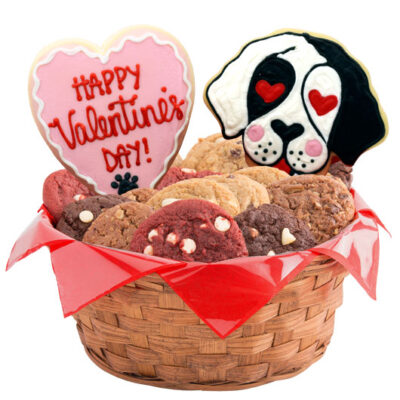 Valentine Puppies Basket