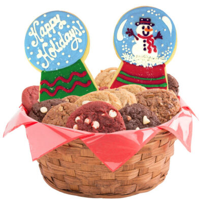Christmas Snow Globes Basket